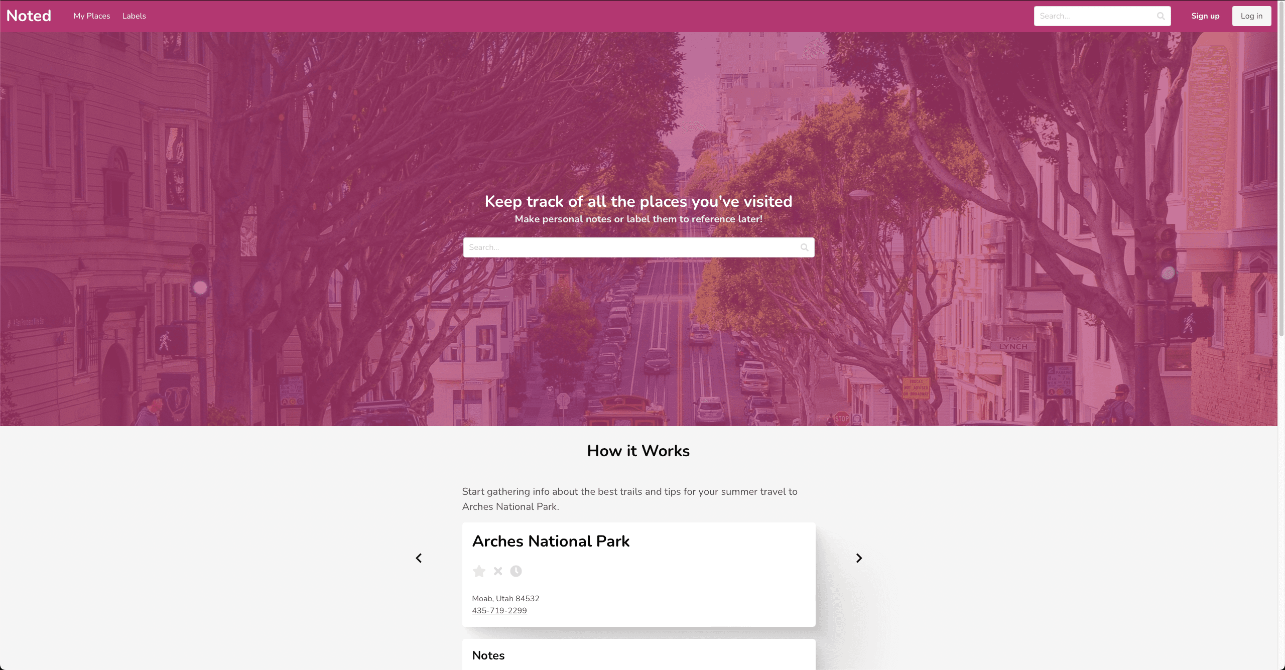 Noted homepage 